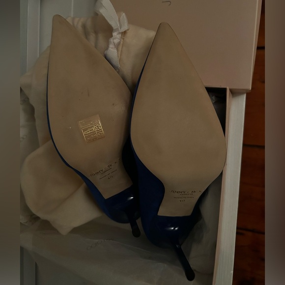 Jimmy Choo Suede Abel Aegean Blue Pumps - Picture 5 of 5